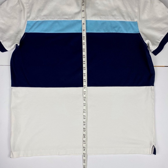 Izod Men's XL Collared Golf Polo Shirt, Short Sleeve, White Blue Navy - Picture 6 of 9